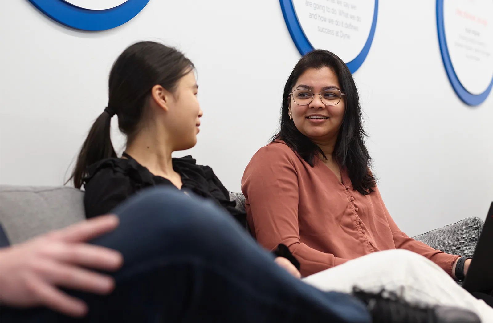 two females having conversation